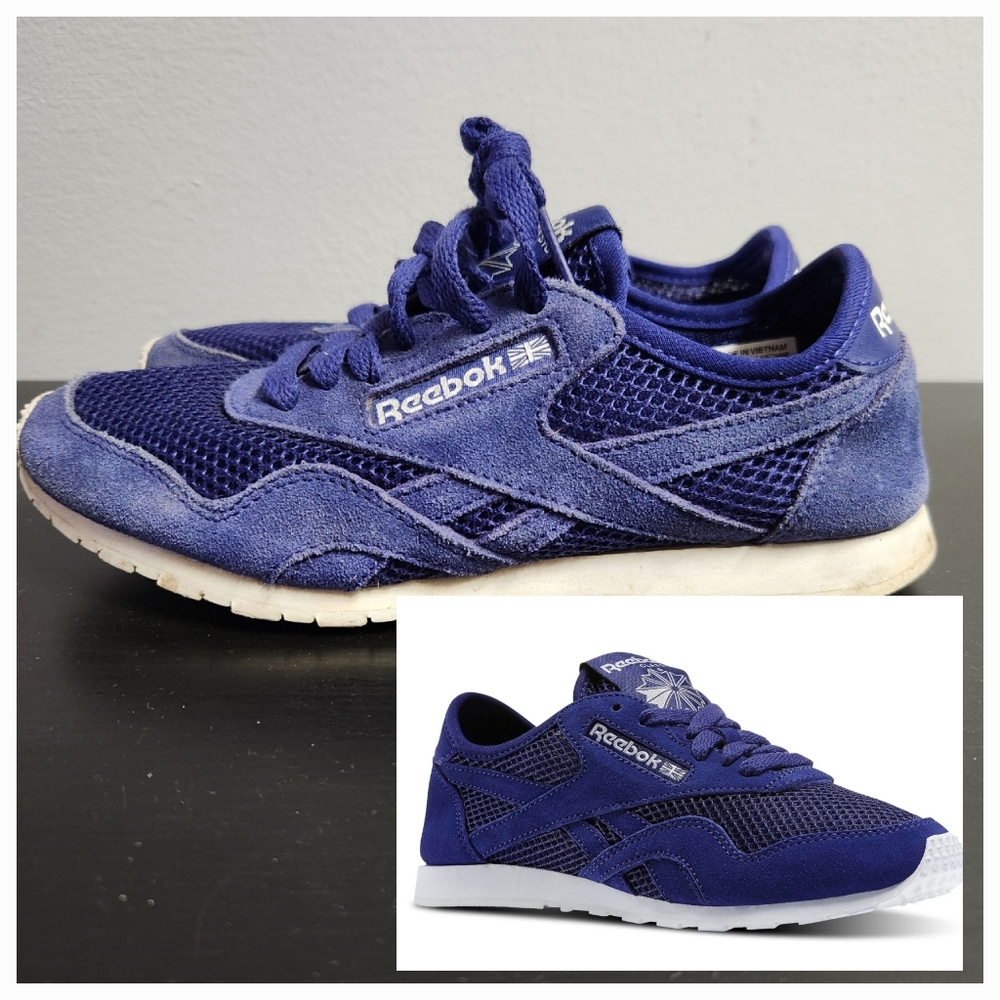 Size 5 blue women's reebok sneakers